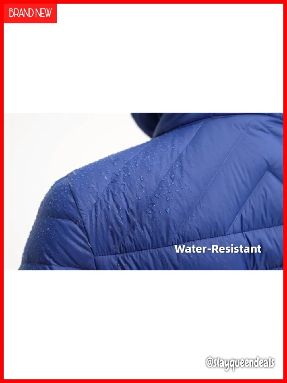 Women's Lightweight Packable Down Puffer Coat with Hood and Chest Pocket